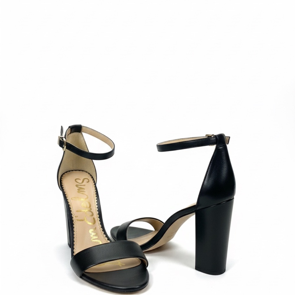 Sam Edelman Daniella Black Leather Block Heel Sandals